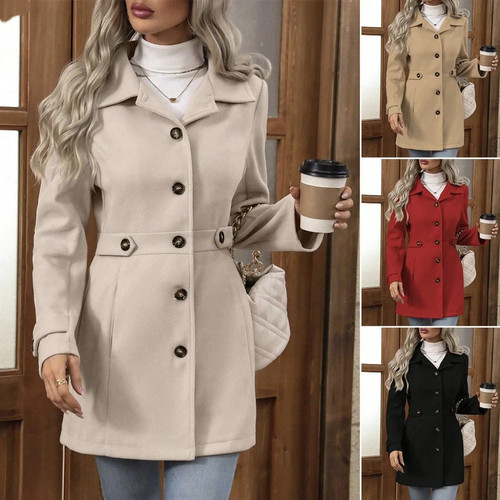 Womens mid length trench coat - mid,