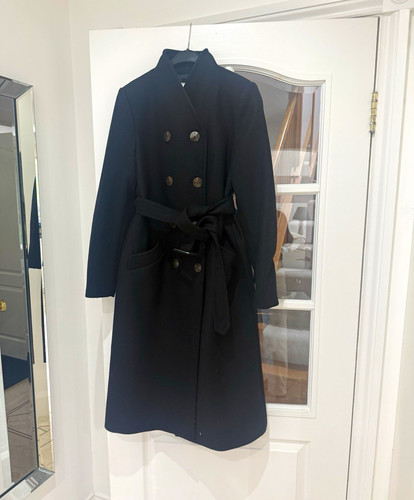 Mng black wool blend long - black,