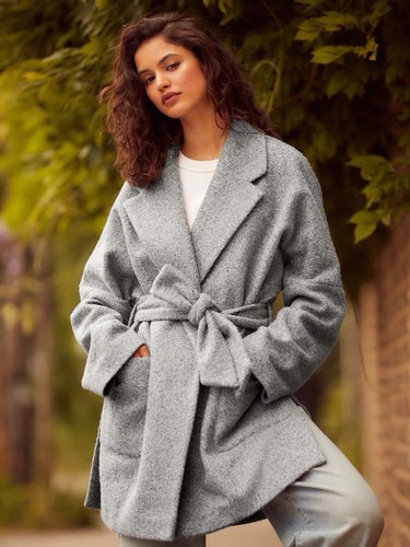 Next grey boucle belted - next,