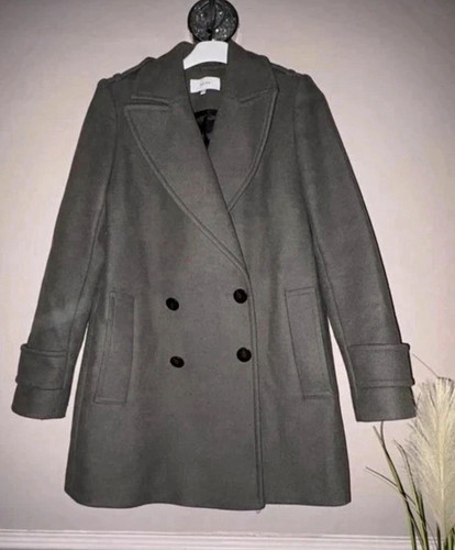 Reiss grey wool pea coat - reiss,
