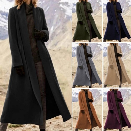 Ladies lapel collar long - collar, maxi